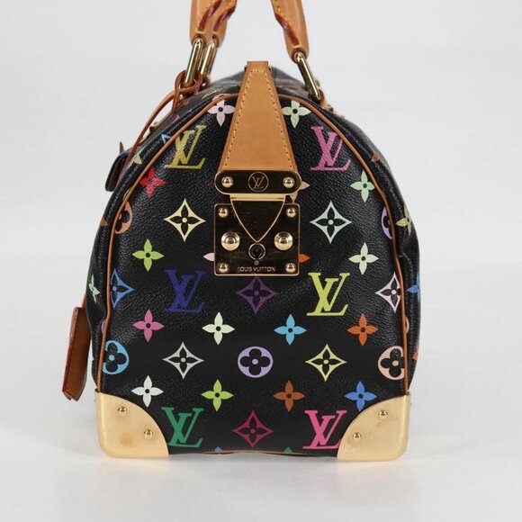 LOUIS VUITTON Monogram Multicolor Speedy 30 Hand Bag Black M92642 Auth 115220V - Picture 3 of 16